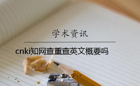 cnki知網(wǎng)查重查英文概要嗎