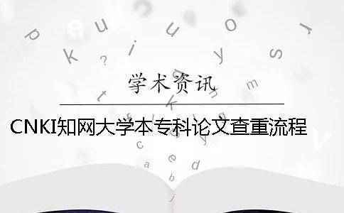 CNKI知網(wǎng)大學(xué)本專(zhuān)科論文查重流程