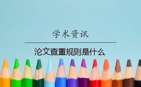 淪文查重規(guī)則是什么