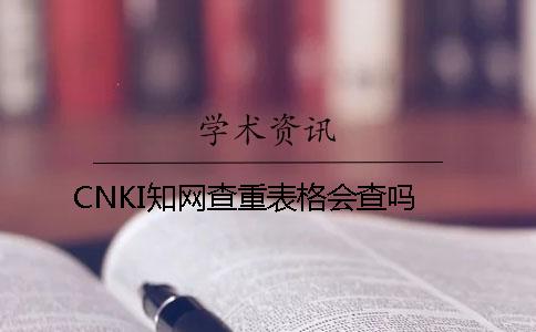 CNKI知網(wǎng)查重表格會查嗎