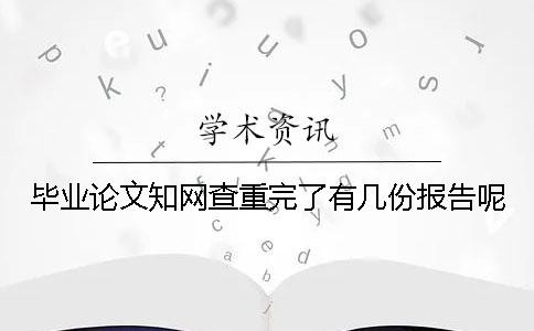 畢業(yè)論文知網(wǎng)查重完了有幾份報(bào)告呢